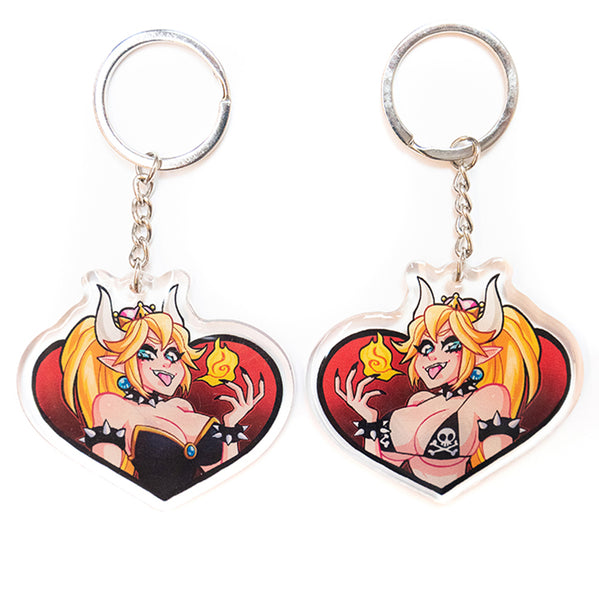 Bowsette Double-Sided Acrylic Keychain